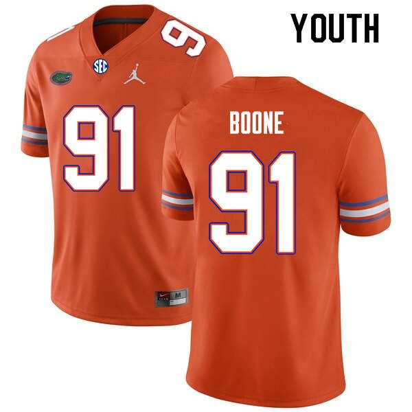 Youth NCAA Florida Gators Justus Boone #91 Stitched Authentic Nike Orange College Football Jersey IKG3765ZF